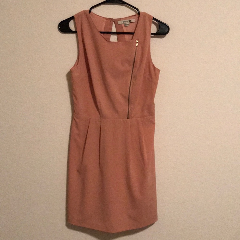 FOREVER21 Mauve Mini Dress w/ Front Zipper Detail
